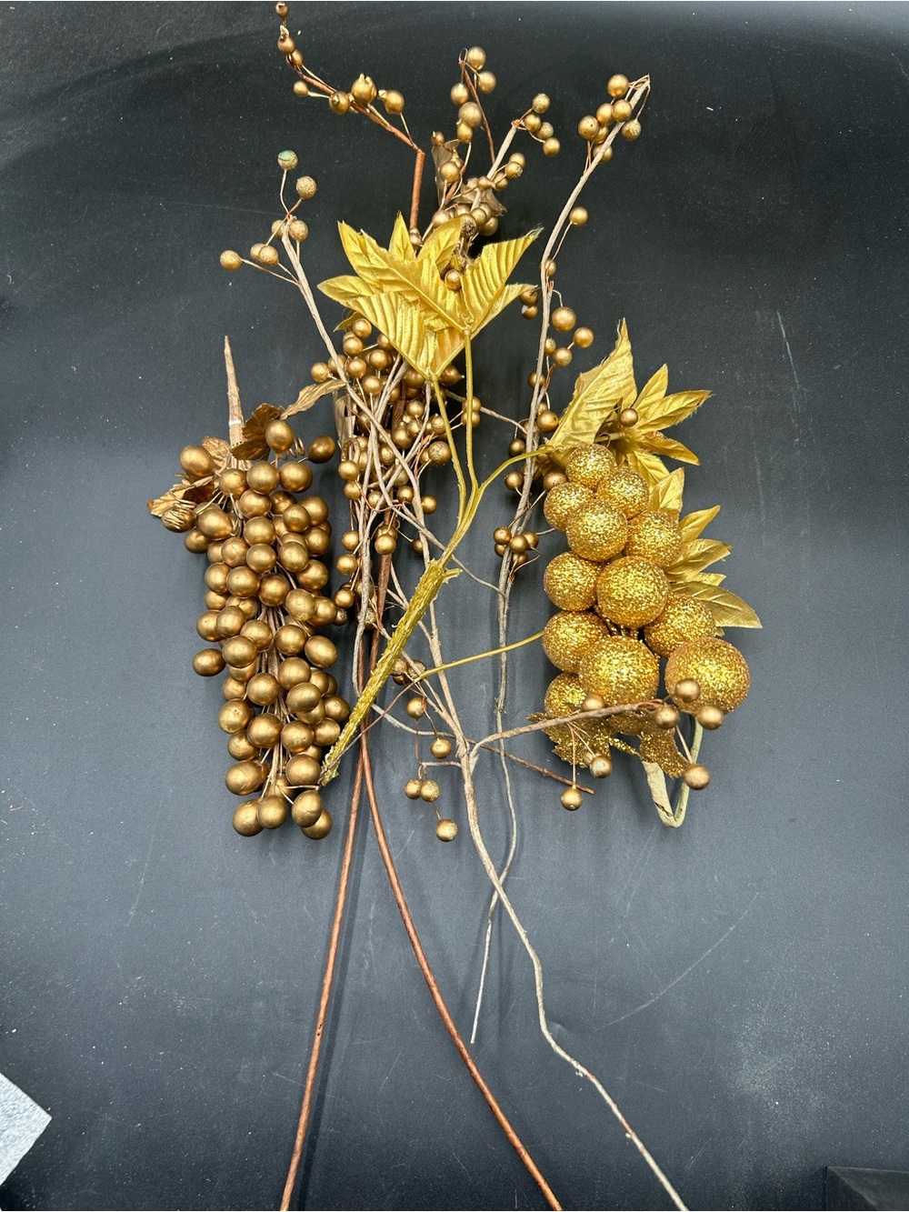 Gold Decorative Berry Spray Bundle - Home Accents, grapes